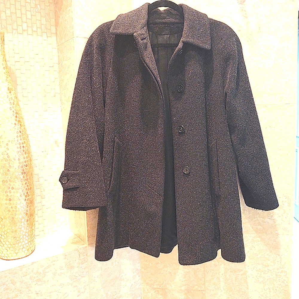 Pure Wool Gray Car Coat Size 6